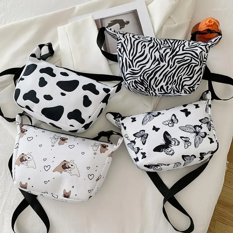 Bolsas de noite Moda Mulher Butterfly Cow Zebra Padrão de cão impressão ombro de ombro Messenger Bag casual senhoras pequenas bolsas de bolsas