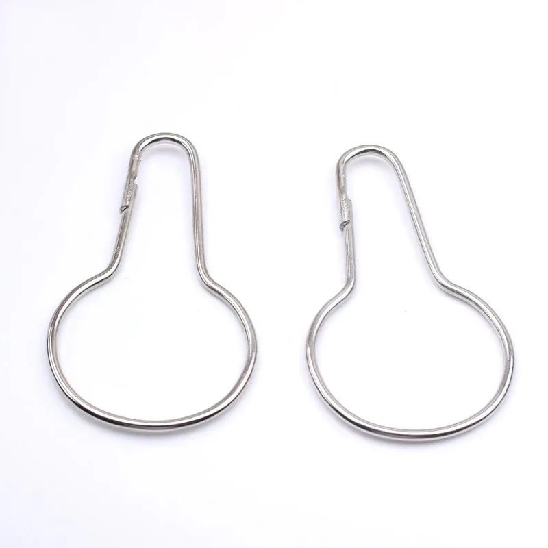 Bath Shower Curtain Glide Rings Hooks Polished Satin Nickel Ball Bathroom Accessories Curtain Glide Rings Hooks Metal Clip