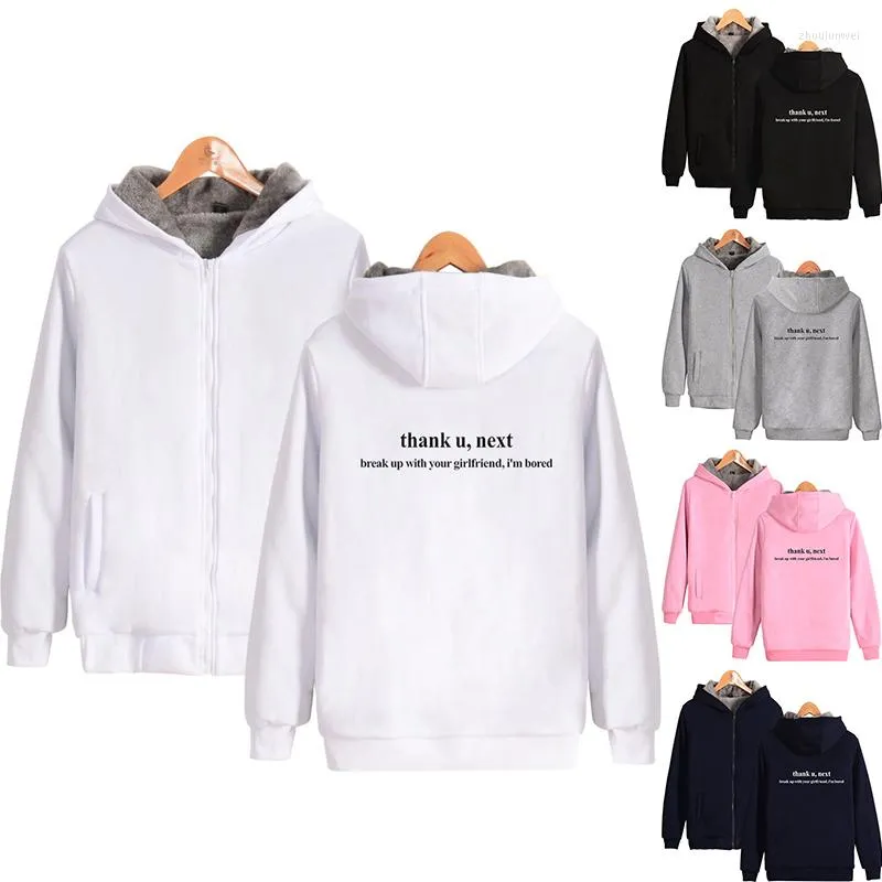 Herren Hoodies Thank U Next Kapuzenpullover Wintermode Hip Hop Männer Frauen Reißverschlussjacken Langarm Reißverschluss Harajuku Hoodie Sweatshirts Tops