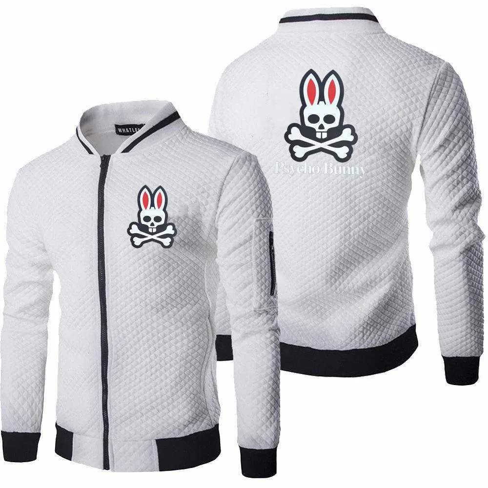 Tasarımcı Ceket Erkek Uzun Kollu Gömlekler Zipper İnce Fit Adam Gündelik Ceket Sonbahar Kış Giyim Baskı Psiko Bunny Hoodie