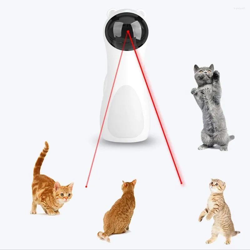 Cat Toys Otomatik Lazer Pet Kediler için USB Şarj Etme Etkileşimli Chase Oyuncak 5 Dönen Mod Akıllı Komik