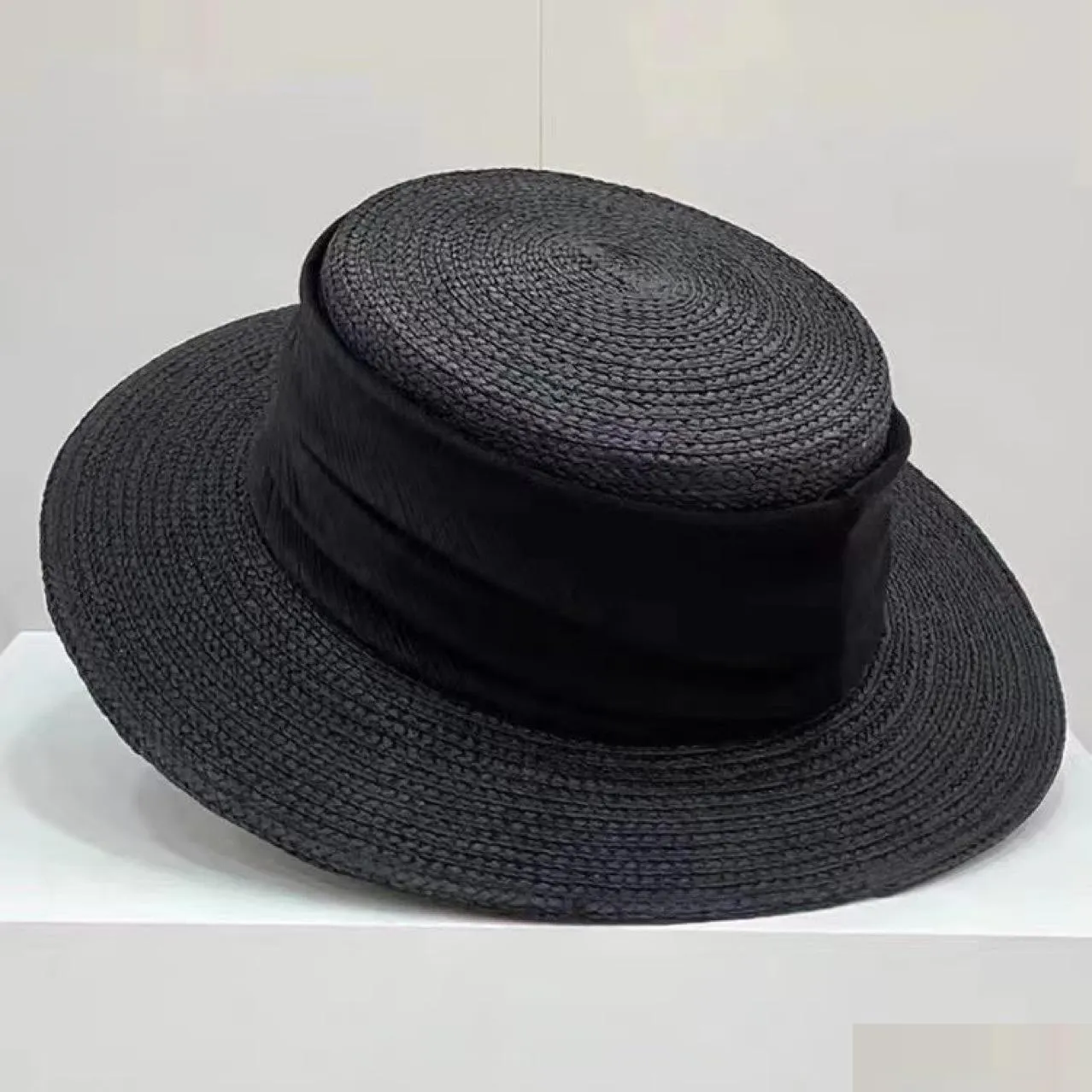 Party Hats 2022 Thin Spring and Summer Lafite Hat Strap Flat eave Simple Temperament Top Beach Drop Delivery 2021 Home Garden Festive DHY3H