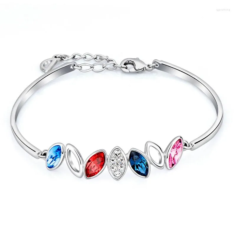 Bangle COCOM Multi-Color Women Adjustable Charm Bracelet With Austrian Crystals Female Fashion Jewelry Friends Christmas Gift