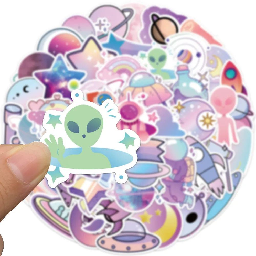 50 Pcs Astronaut NASA Alien Vinyl Stickers Waterproof For Laptop Phone Luggage