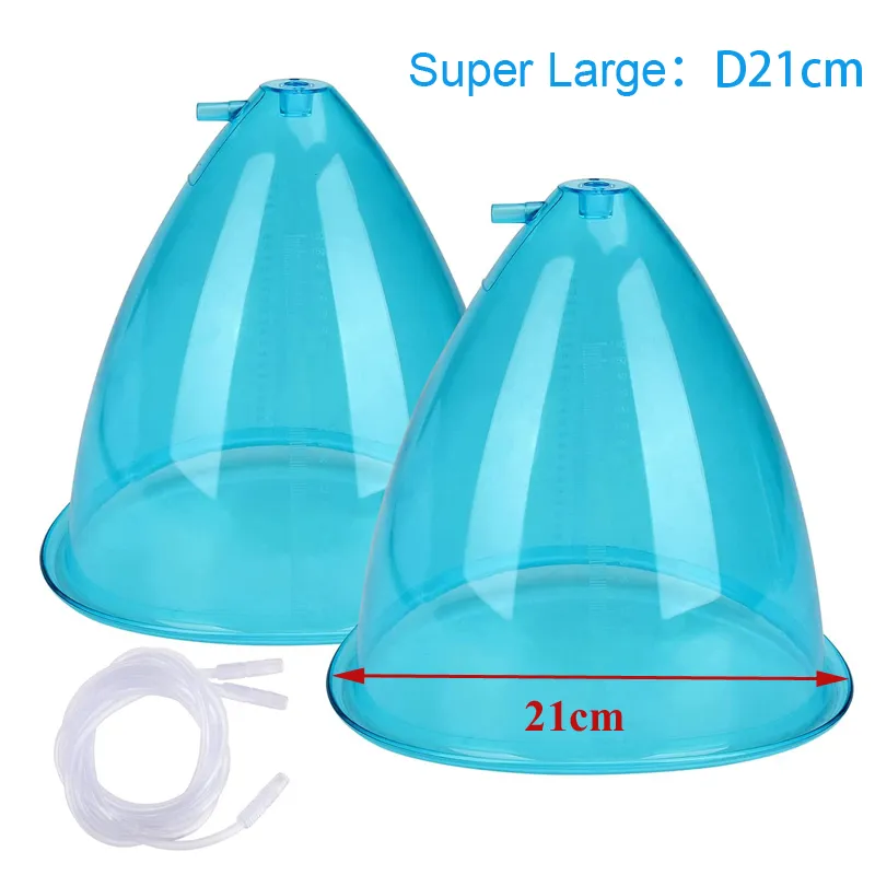 Portable Slim Equipment 2Pcs 21cm King Size Aspiration Sous Vide Bleu XXL Tasses pour un Seyx Européen Américain Colombien Femelle Butt Lifting Du Sein Traitement