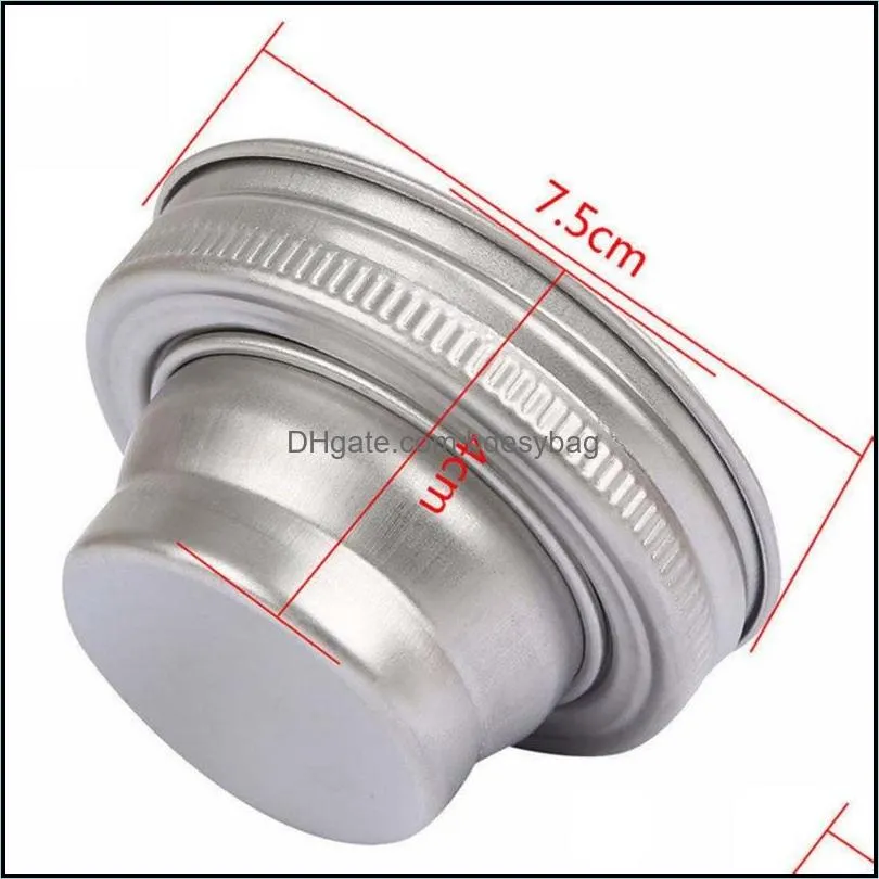 304 Stainless Steel Mason Jar Lid Silicone Sealing Plug 70mm Caliber Shaker Lids Rust Proof Drinkware Covers