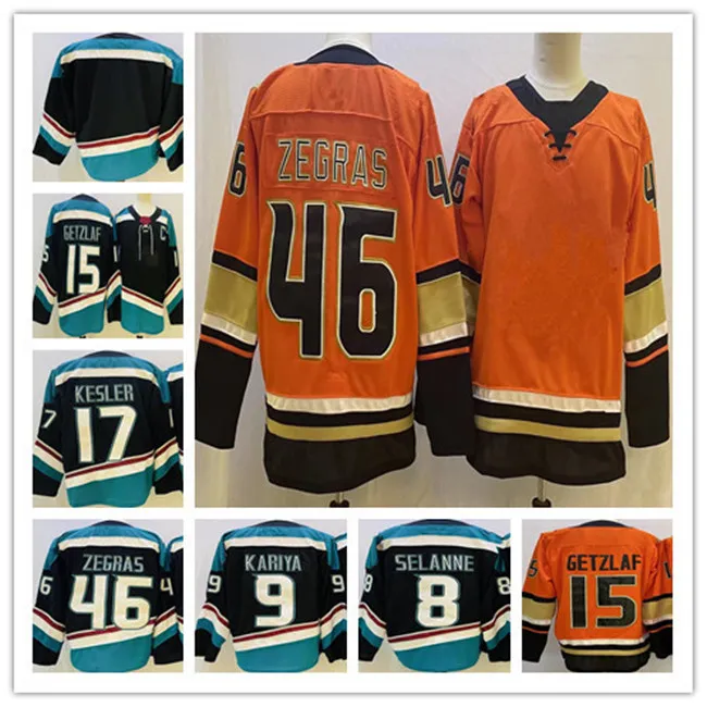 46 Trevor Zegras Ice Hockey Jersey Anaheim 15 Ryan Getzlaf 17 Ryan
