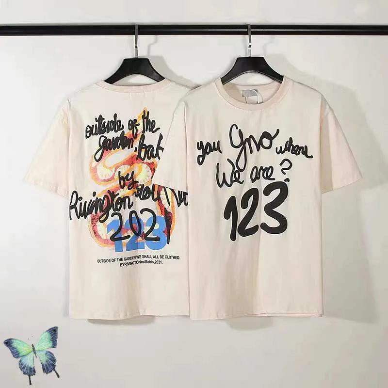 Herr t-shirts överdimensionerade RRR123 Rainbow T Shirt Snake Print Retro Drop Shoule Casual High Street T-shirt T221006