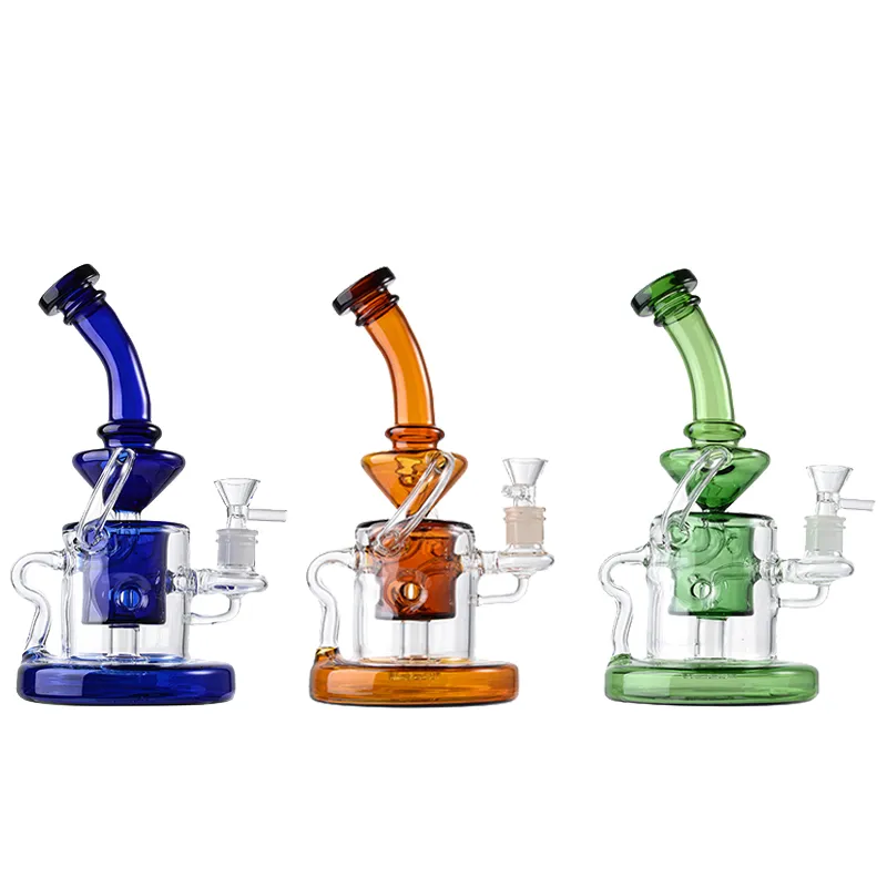 Tornado Klein Recycler Bong Gong Gongohs Bongos de vidro inebriante Bongas de óleo Dab Rigs Showerhead PERC Percolator Tubos de água pesada Bonga com tigela