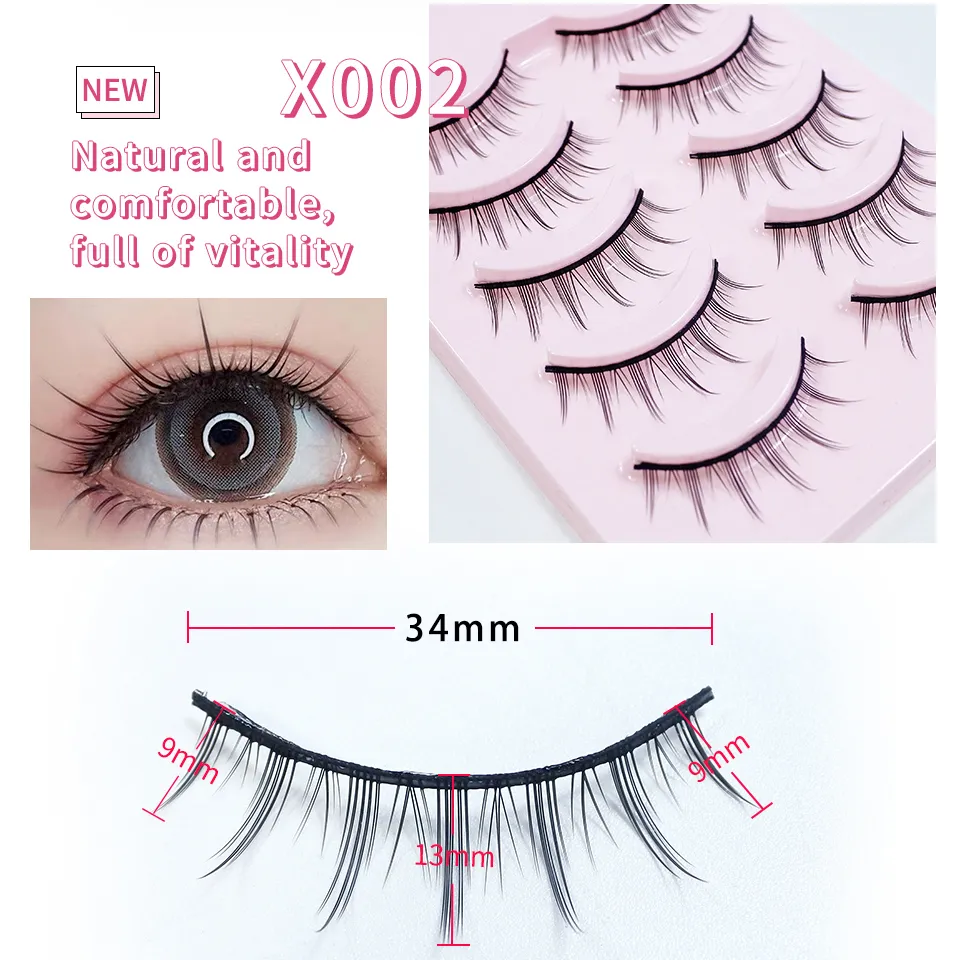 Manga Lashes 5 Pairs Full Strip False Eyelashes Devil Comic Lashes Anime  Cosplay False Eyelashes With Transparent Stem