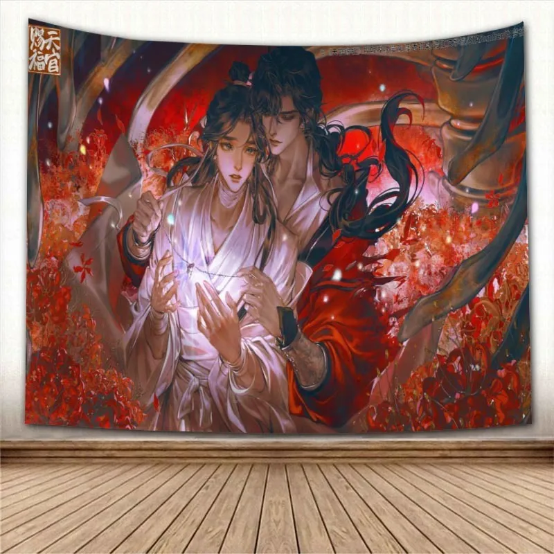 タペストリーズ素敵なTian Guan Ci Fu Tapestry Wall Hange Fabric Art Home Decoration Sleeping Pad Carpets寮の装飾1009 221006