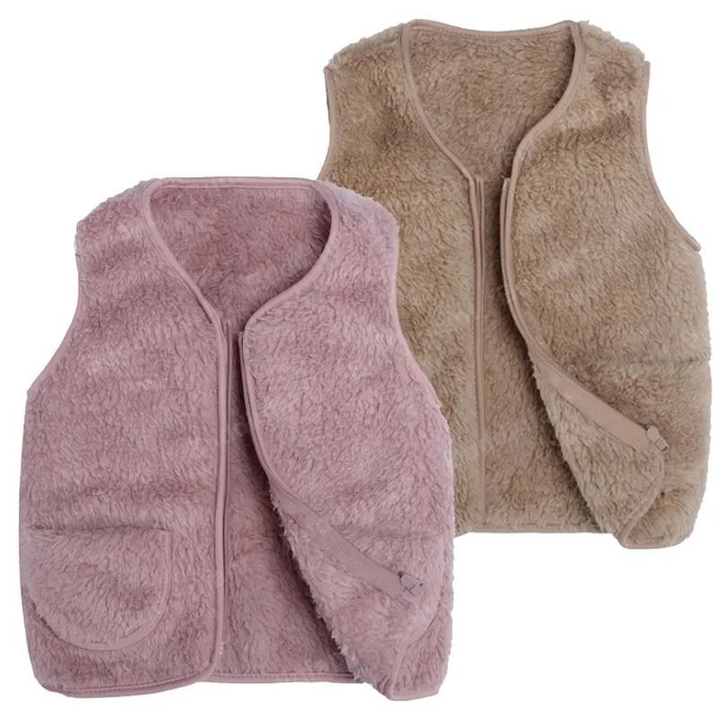 Colete infantil de lã da cintura para meninas coletescoat criança colete de menina infantil infantil winter cistascoat de outono jaqueta sem mangas crianças fora de moda 2201006