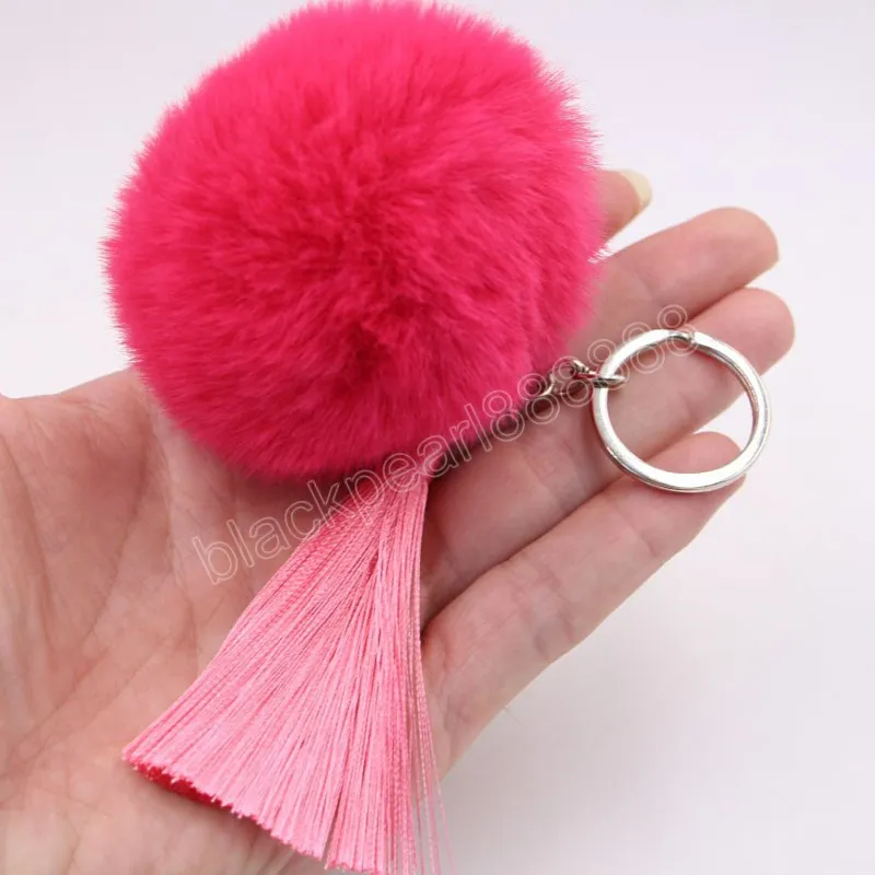 Soft Faux Rabbit Fur Pom Pom Tassel Pompom Keychain Fluffy Car Keyring For  Womens Bag Pendant Jewelry From Blackpearl888888, $1.07