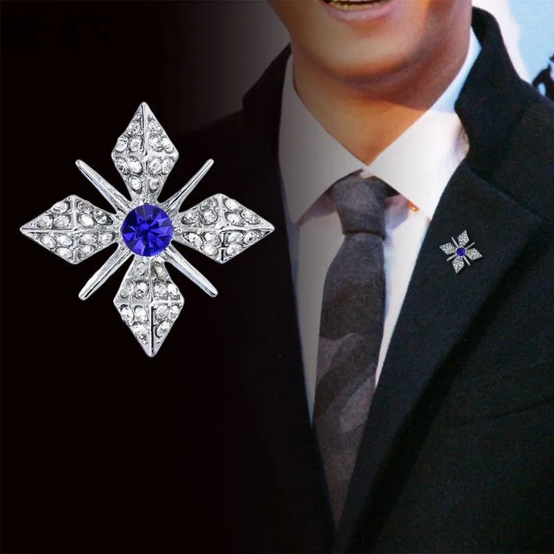 Broches cristal étoile or broche broche hommes et femmes costume col de chemise vêtements accessoires strass Badge broches