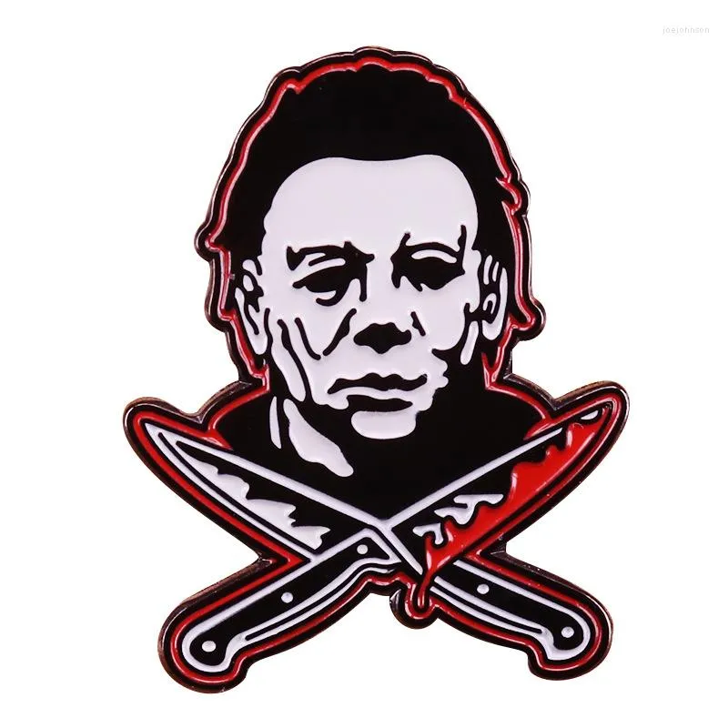 Brooches P4714 Dongmanli Classic Horror Movie Michael Myers Figures Metal Brooch Enamel Pins Badge Backpack Bag Collar Lapel Jewelry