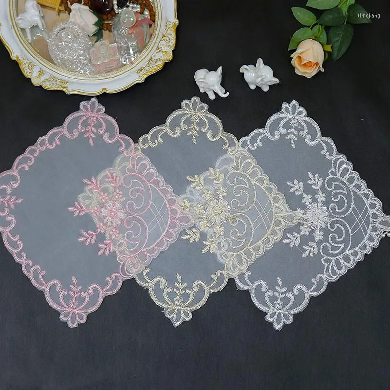 Table Mats European Handmade Beading Luxury Placemat Mat Bar Counter Wine Glass Tea Set Pad Birthday Party Wedding Decoration