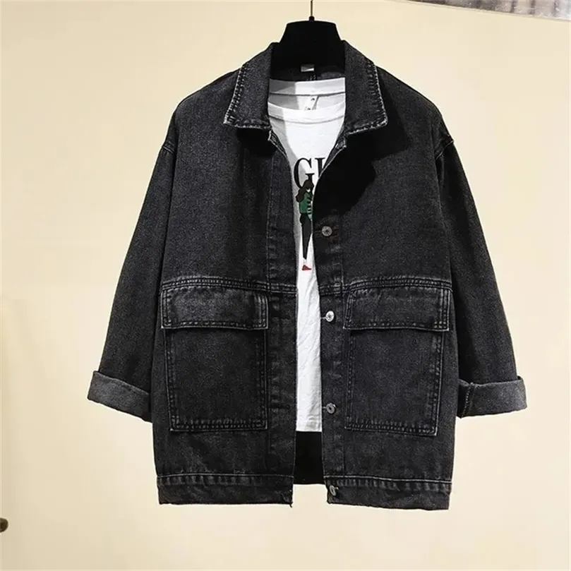 Womens Jackets Femmes vestes en Denim décontractées printemps automne coréen lâche étudiant noir Jean manteau Harajuku Vintage à manches longues vêtements d'extérieur polyvalents 221007