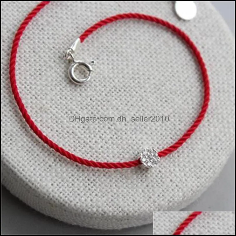 925 Sterling Silver Chain Bracelets Plum Flower Couple Bracelet Women Red Line Thread String Rope Jewelry For Women 778 Z2