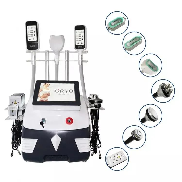 Macchina dimagrante per congelamento grasso 7 IN 1 portatile 360 Cryolipolysis La rimozione del doppio mento combina la riduzione adiposa della cavitazione RF e il dispositivo lipolaser