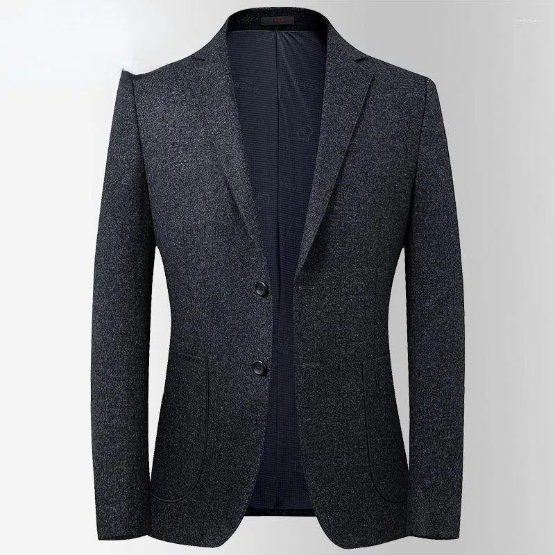Herrdr￤kter 2022 m￤n h￶st vinter l￥ng ￤rm formell kostym blazer rockar manliga avslappnade jackor fast f￤rg ull ￶verrockar o538