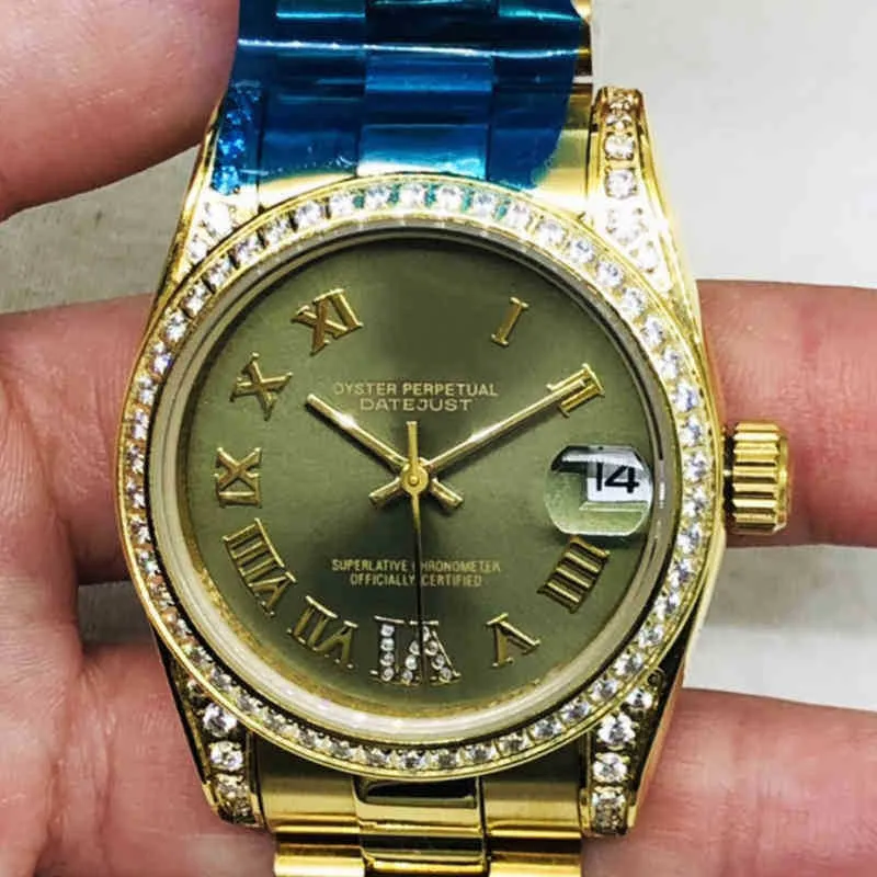 Orologio meccanico da uomo di lusso con registro automatico verde dorato Ginevra Es per orologi da polso svizzeri da uomo