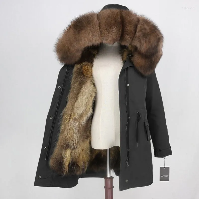 Frauen Pelz Echt Mantel Marke 2022 Winter Jacke Frauen Natürliche Wasserdichte Parka Abnehmbare Oberbekleidung Dicke Warme Streetwear