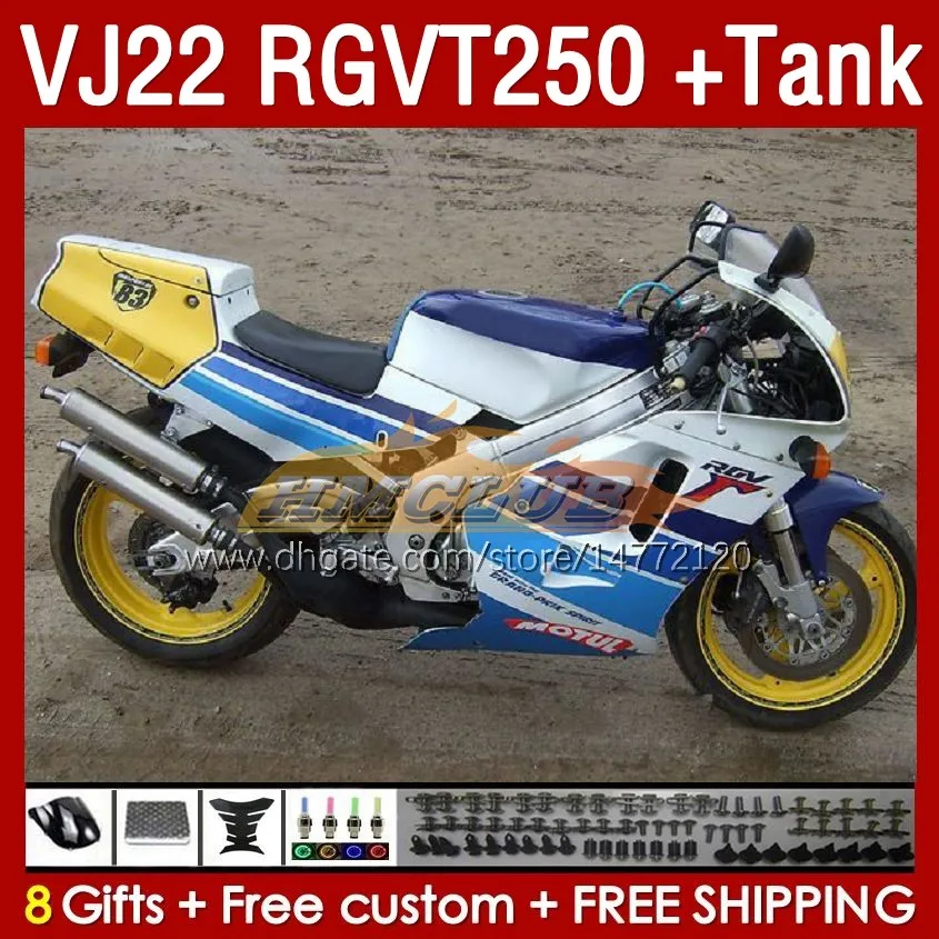 Fairings Tank for Suzuki RGV250 SAPC VJ22 RGVT250 RGV-250 VJ 22 1990 1991 1992 1993 1994 1995 1996 160NO.99 RGV RGVT 250 CC RGVT-250 90 91 92 93 94 95 96 96 Fairing Blue Blue Stock Blk