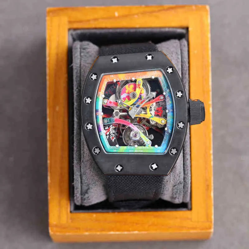 Relojes SUPERCLONE multifunción Reloj de pulsera Diseñador Reloj mecánico de lujo para hombre Milles Rm68-01 Graffiti Este reloj de pulsera lo acompaña IQBZ