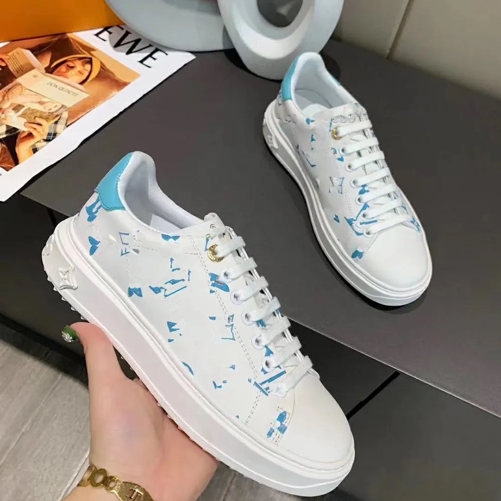 Zwarte veter designer Comfort Pretty Girl Women Casual Leather Shoes Men Dames Sneakers Extreem maat 35-45JS11 ASDAD