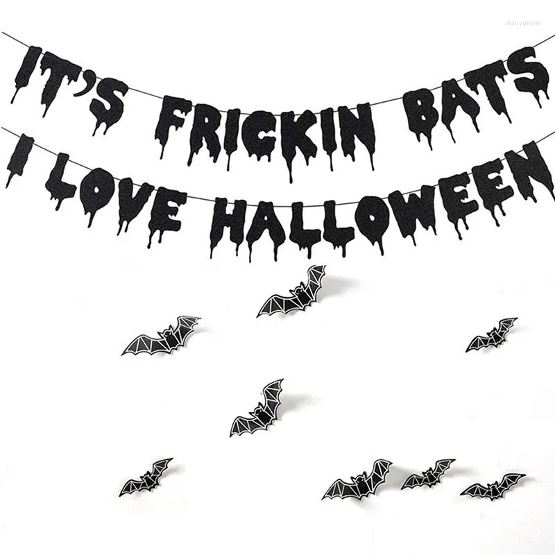 Christmas Decorations 14/19pcs Halloween Decoration 3D Black Bat Party DIY Decor Bar Room Scary Decos Props Wall Sticker