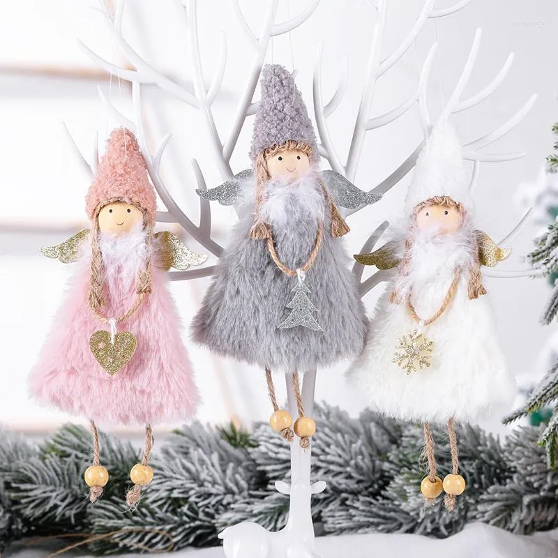 Рождественские украшения плюшевая кукла ангела милый рождественский орнамент дерева ноэль Декор Счастливое украшение для дома Навидад 2022 Детский год подарок