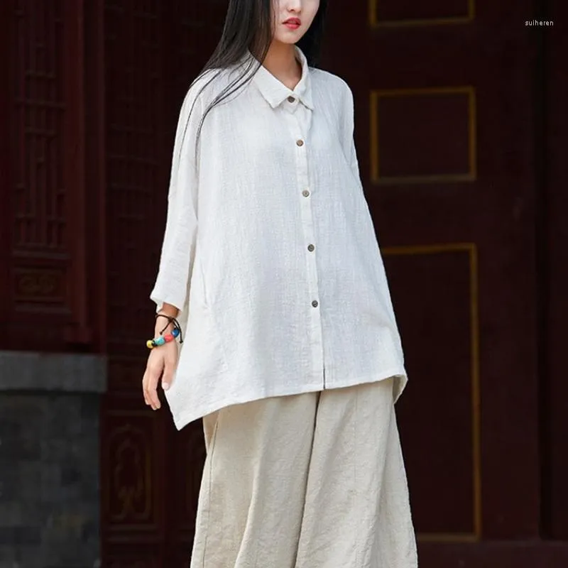 Ethnic Clothing Traditional Chinese Women Tops And Blouses Cotton Summer 2022 Literary Vintage Shirt Shanghai Tang Asian Clothes 10047