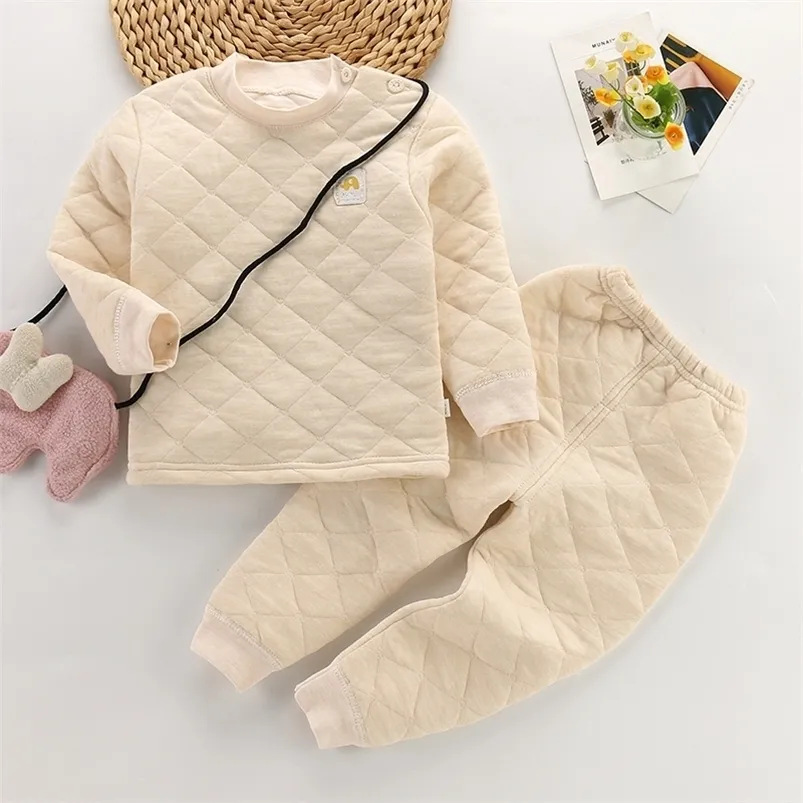 Clothing Sets Winter Baby Kids Thermal Underwear Suit Three Layers of Warmth Children Clothes Set Spring Girls Boys Pajamas Autumn Kid Outfits 221007