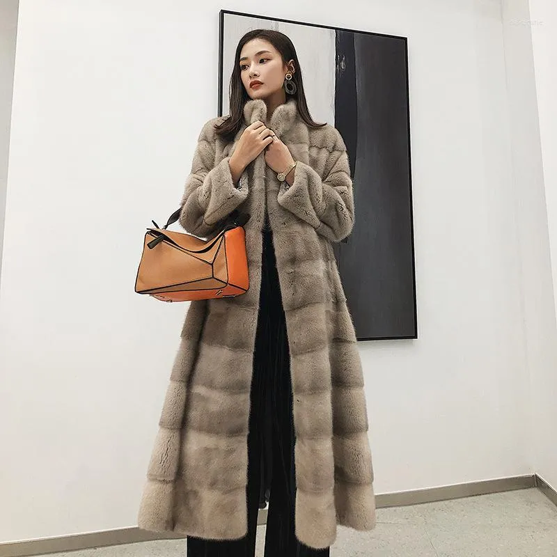 Women's Fur Wheat Kashi Ni 2022 Winter Mink Coat Haining Whole Female Collar Grass Fashion Long