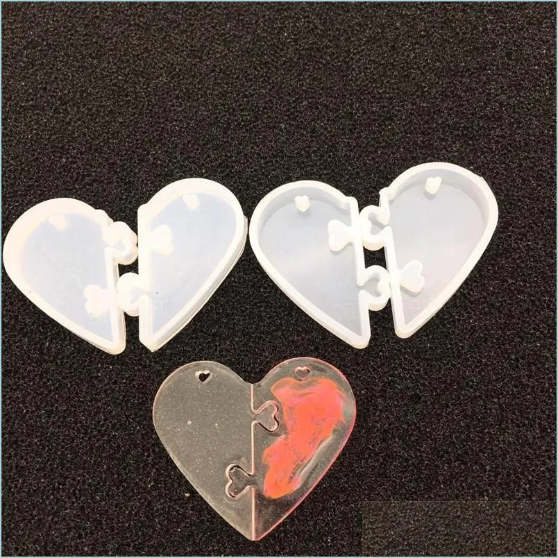 Moules 2Pcs Coeur Serrures Pour Les Amoureux Pendentif Liquide Sile Moule Diy Résine Époxy Mod Bijoux Outils932 T2 Drop Delivery 2021 Outils Équipement Dhs6F