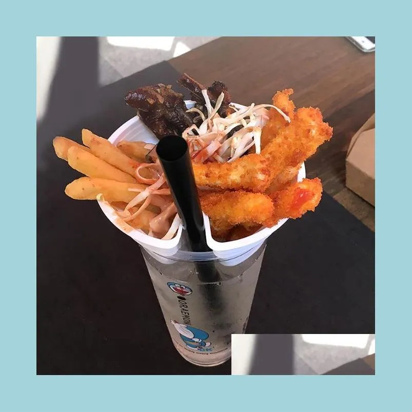 Copos descartáveis ​​pisos de copo de lanche criativo Fried Fried Fries Pipoca Copos Disputível Drink Coada Drink Leite P BDesybag Dhkyc