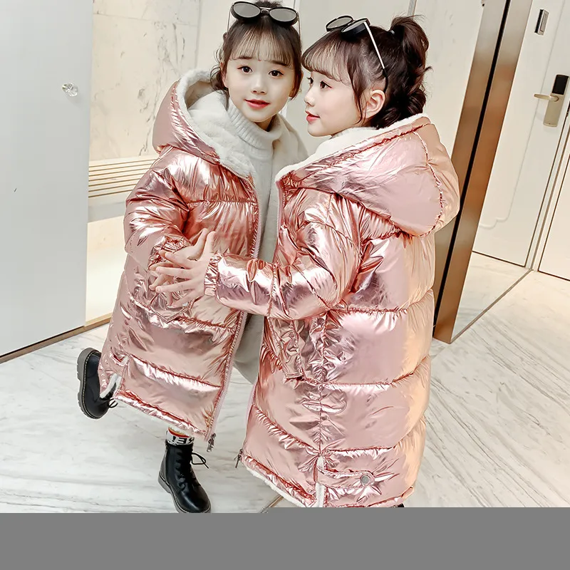 Down Coat 30 Girl Winter Jacket baby buiten warm plus fluwelen kleding dikke winddichte kinderen katoenen kleding kinderen capuchoned bovenkleding 221007