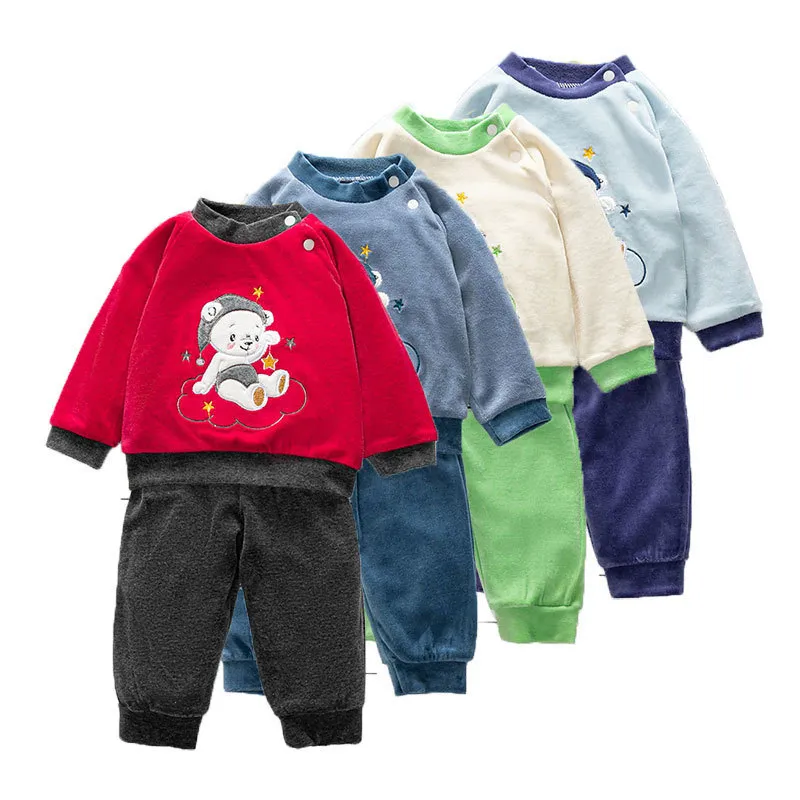 Vêtements Ensembles Bébé Garçons Filles Automne Marque Pull Pantalon Chapeau Velours Côtelé Belle Animal Motif Soild Combishort Infant Outfit 221007