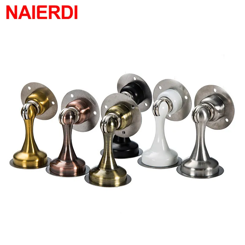 Door Catches Closers NAIERIDI Non-punch Sticker Stop Water-proof Stainless Steel Magnetic Stopper Furniture Hardware 221007