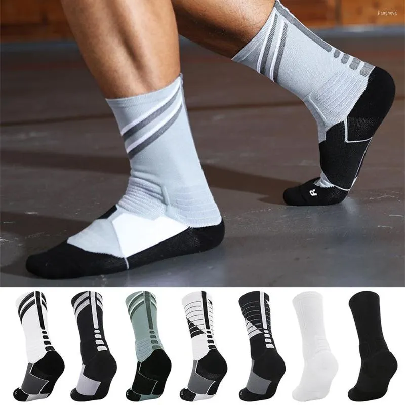 Sports Socks Men Cycling Outdoor Sport Basketball Football Soccer Running Hiking Compression Function Road Bike Footwear