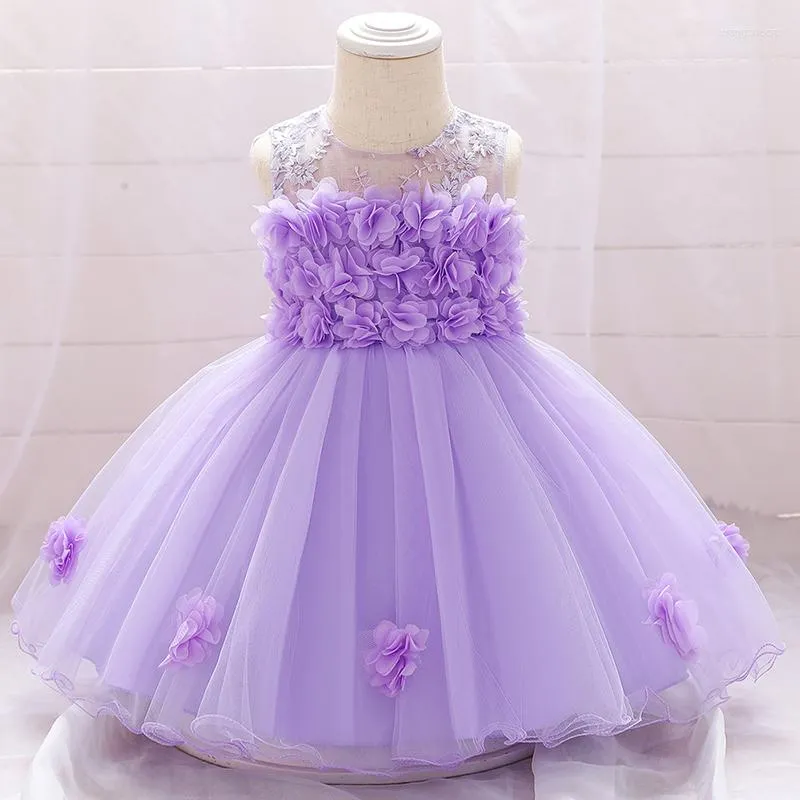 Meisje jurken meisjes jurk geboren baby wit bruiloft feest kerst elegante bloemen prinses 0-2 jaar peuter kleren