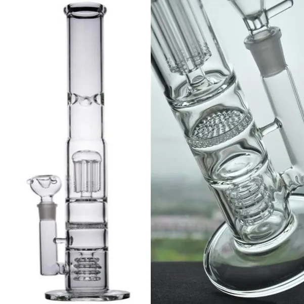 Dikke glazen waterpijpen Waterpijp bubbler met 3 Honingraat Recycler Waterpijp rokende shisha met 18 mm joint naw ook nog eens super makkelijk schoon te maken