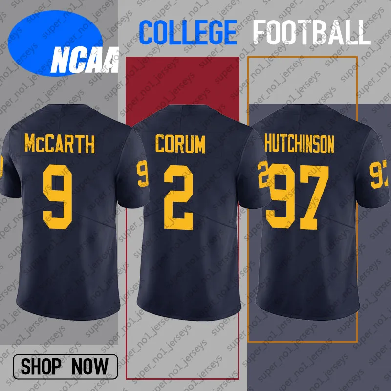 Футбольные майки Custom Michigan Wolverines Football Jersey 9 JJ McCarthy 2 Blake Corum 8 Ronnie Bell 25 Junior Colson Jerseys Tom Brady Aidan Hutchinson