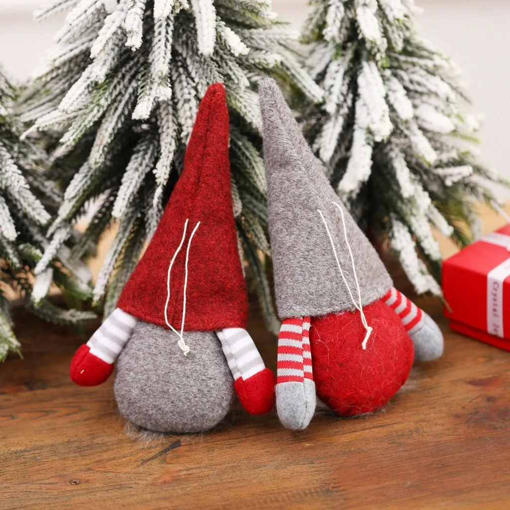 wholesale Christmas Handmade Swedish Gnome Scandinavian Tomte Santa Nisse Nordic Plush Elf Toy Table Ornament Xmas Tree Decorations DH87