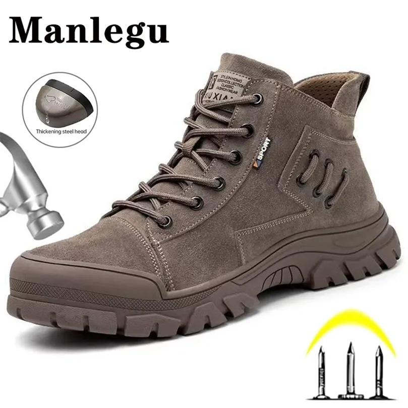 Bottes hautes bottes de sécurité de travail hommes AntiSmah chaussures de travail Construction homme chaussures de sécurité bout en acier bottes de sécurité travail baskets 2022 221007