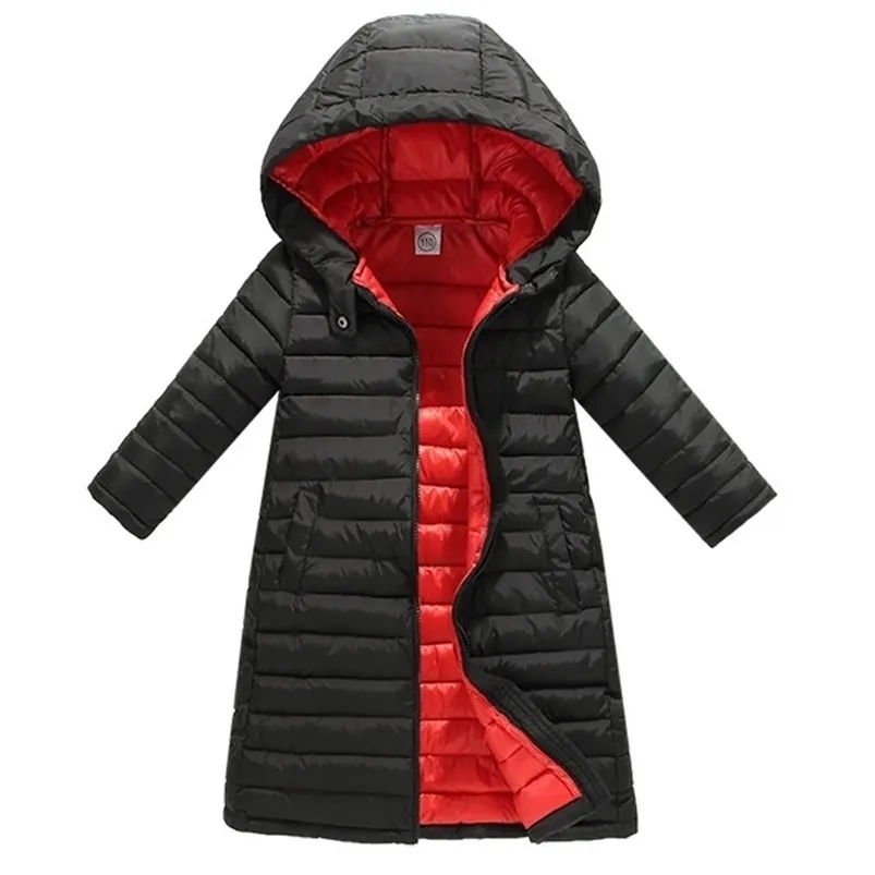 Manteau en duvet enfant fille vêtements vestes pour filles enfants automne hiver vêtements enfant à capuche mince coton-rembourré veste parka long manteau 221007