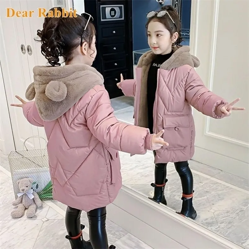 Manteau en duvet -30 degrés fille hiver manteau chaud vêtements pour enfants épais Parka vêtements pour enfants veste en coton à capuche et vêtements d'extérieur en velours 4-13 ans 221007