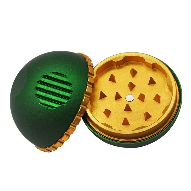 wee grinder smoke shop Pipe 4-layer 63mm zinc alloy smoke accessory Round Cross border new spherical metal grinders Herb