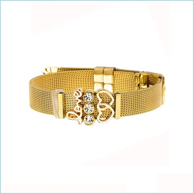 Charme Armbänder prägnante Liebhaber Lieben Keeper Armband Goldelektroplate Edelstahl Uhrenband
