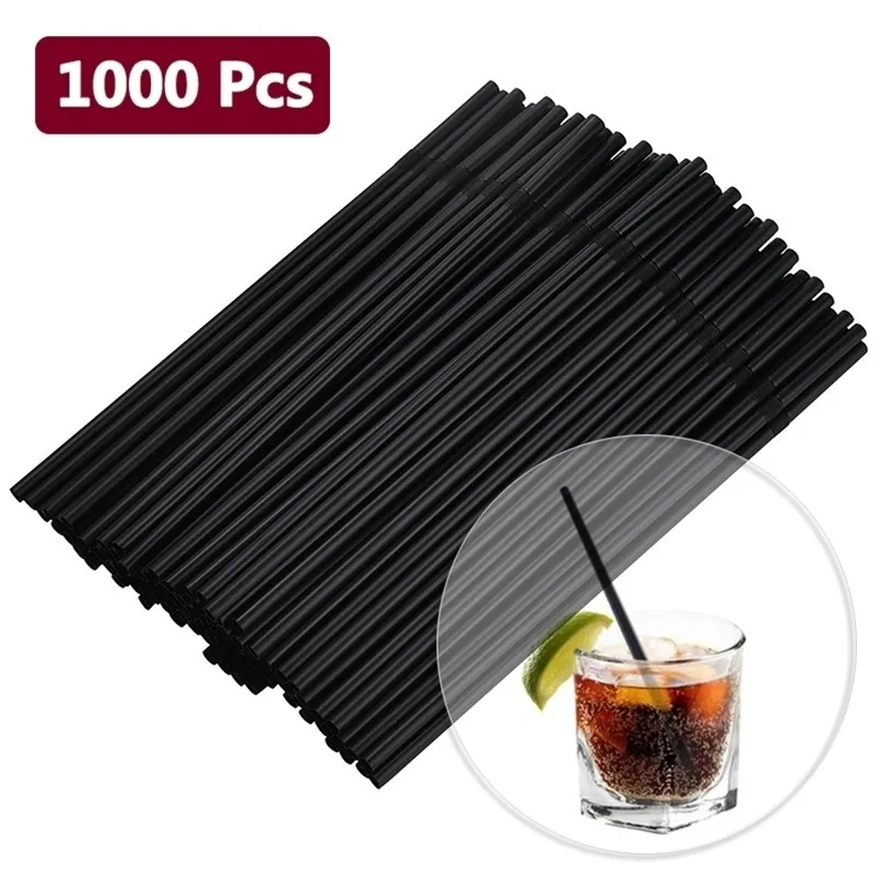 Copas descartáveis ​​Canudos 1000 PCs Black Plástico para Acessórios para Diningos da Cozinha Cocktail Rietjes Beverage Paijitas Party Cannucce 221007